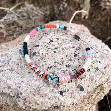 Load image into Gallery viewer, “Wandering Wolf" Fiber Threads with Herkimer diamond, Ethiopian opal, and Turquoise Stone Wanderlust Bracelet
