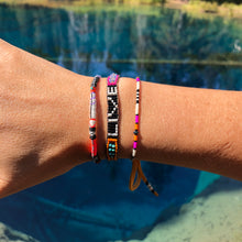 Load image into Gallery viewer, “One Step at a Time" Fiber Threads with an Turquoise Stone Wanderlust Bracelet
