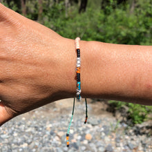 Load image into Gallery viewer, “Pacific Coast Highway” Cotton, Merino Wool, Opal Wanderlust Bracelet

