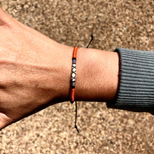 Load image into Gallery viewer, “Red Fox” Cotton, Merino Wool, and Irish Waxed Linen Cord Wanderlust Bracelet
