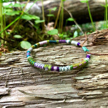 Load image into Gallery viewer, “Enchanted Forest” Fiber Threads with Amethyst Stone Wanderlust Bracelet

