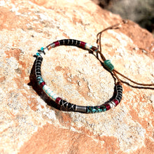 Load image into Gallery viewer, “The Trail" Fiber Threads with Ethiopian opal and Turquoise Stone Wanderlust Bracelet
