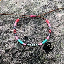 Load image into Gallery viewer, “Rivers and Wildflowers” Cotton Wanderlust Bracelet
