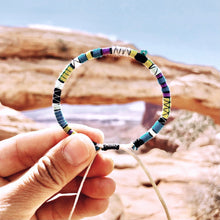 Load image into Gallery viewer, “Island in the Sky” Fiber Threads with Turquoise Stone Wanderlust Bracelet

