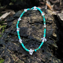 Load image into Gallery viewer, “Tiny Dreamer” Tiny Turquoise, Herkimer Diamond, Silver Seed Bead Spirit Bracelet
