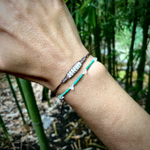 Load image into Gallery viewer, “Tiny Dreamer” Tiny Turquoise, Herkimer Diamond, Silver Seed Bead Spirit Bracelet
