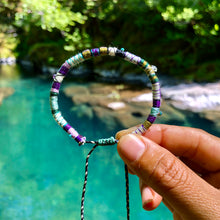 Load image into Gallery viewer, “Woodlands” Fiber Threads with Herkimer Diamond, Amethyst, Malachite, Opal Stone Wanderlust Bracelet
