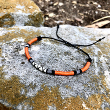 Load image into Gallery viewer, “Red Fox” Cotton, Merino Wool, and Irish Waxed Linen Cord Wanderlust Bracelet
