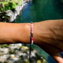 Load image into Gallery viewer, “Tillamook Forest” Fiber Threads with Herkimer Diamond, Turquoise, Opal Stone Wanderlust Bracelet
