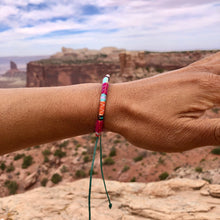 Load image into Gallery viewer, “Desert Paintbrush” Fiber Threads with Herkimer Diamond, Malachite, Opal Stone Wanderlust Bracelet
