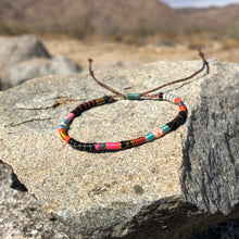 Load image into Gallery viewer, “Into the Fire" Fiber Threads with Merino Wool Wanderlust Bracelet
