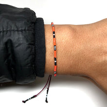Load image into Gallery viewer, “My Life was a Vast Glowing Empty Page" Various Fiber Threads Micro-Wanderlust Bracelet
