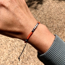 Load image into Gallery viewer, “Red Fox” Cotton, Merino Wool, and Irish Waxed Linen Cord Wanderlust Bracelet
