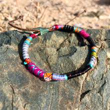 Load image into Gallery viewer, “Reflection” Fiber Threads with Herkimer Diamond, Opal, Turquoise Stones Wanderlust Bracelet

