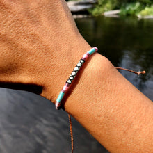 Load image into Gallery viewer, “Rivers and Wildflowers” Cotton Wanderlust Bracelet
