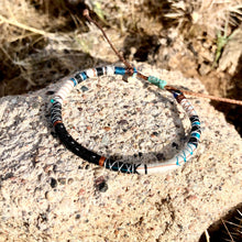 Load image into Gallery viewer, “The Navigator" Fiber Threads with a Malachite Stone Wanderlust Bracelet
