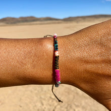 Load image into Gallery viewer, ”Journey of the Sun" Fiber Threads with Turquoise, Pearl, and Opal Stone Wanderlust Bracelet

