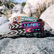 Load image into Gallery viewer, “Tumbling Tumbleweed” Ethiopian Opal, Turquoise, Labradorite, Amethyst, Moonstone, and Seed Bead Dream Masklet / Necklace
