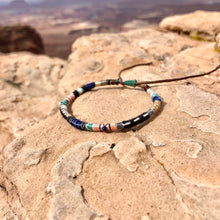 Load image into Gallery viewer, “Harmony” Fiber Threads with Pearl, Lapis, Turquoise, Citrine Stone Wanderlust Bracelet
