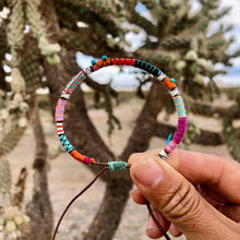 Load image into Gallery viewer, “Arizona" Fiber Threads with Tibetan Turquoise Stone Wanderlust Bracelet
