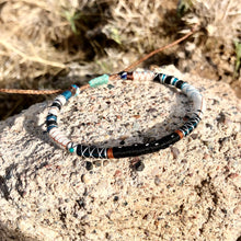 Load image into Gallery viewer, “The Navigator" Fiber Threads with a Malachite Stone Wanderlust Bracelet
