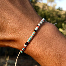 Load image into Gallery viewer, “Wandering Bear” Cotton with Ethiopian Opal, Turquoise, and Pearl Wanderlust Bracelet
