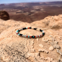 Load image into Gallery viewer, “Balance” Fiber Threads with Herkimer Diamond, Pearl, Turquoise Stone Wanderlust Bracelet
