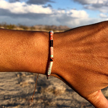 Load image into Gallery viewer, “Map to the Soul" Fiber Threads with Merino Wool Wanderlust Bracelet
