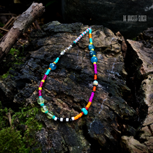 Load image into Gallery viewer, “Wildfire” Turquoise, Labradorite, Apatite, Peridot, Black Spinel, Ethiopian Opal, Seed Bead, Spirit Bracelet or Anklet
