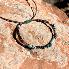 Load image into Gallery viewer, “The Trail" Fiber Threads with Ethiopian opal and Turquoise Stone Wanderlust Bracelet
