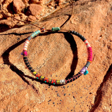 Load image into Gallery viewer, “Dixie" Fiber Threads with Turquoise, Malachite, and Opal Stone Wanderlust Bracelet
