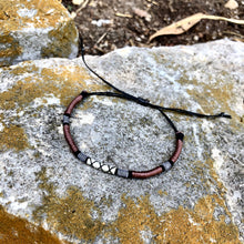 Load image into Gallery viewer, “Whitetail Deer” Merino wool, Cotton, and Irish Waxed Linen Cord Dream Bracelet
