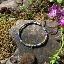 Load image into Gallery viewer, “Enchanted Forest” Fiber Threads with Amethyst Stone Wanderlust Bracelet
