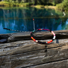 Load image into Gallery viewer, “Fire Away" Fiber Threads with an Turquoise Stone Wanderlust Bracelet
