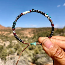 Load image into Gallery viewer, “The Trail" Fiber Threads with Ethiopian opal and Turquoise Stone Wanderlust Bracelet

