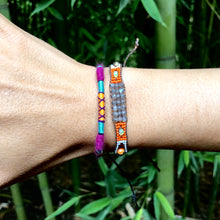 Load image into Gallery viewer, “Graffiti” Alpaca Wool, Cotton, Waxed Linen Cord Wanderlust Bracelet
