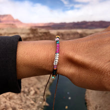 Load image into Gallery viewer, “The Wolf” Fiber Threads with Turquoise and Opal Stones Wanderlust Bracelet
