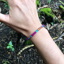 Load image into Gallery viewer, “Graffiti” Alpaca Wool, Cotton, Waxed Linen Cord Wanderlust Bracelet
