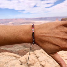 Load image into Gallery viewer, “Canyonlands” Fiber Threads with Obsidian Stone Wanderlust Bracelet
