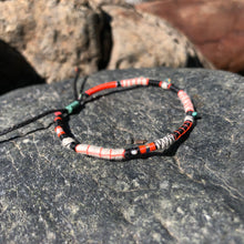 Load image into Gallery viewer, “Highway 101” Cotton, Merino Wool, Turquoise, Pearl, Opal Wanderlust Bracelet
