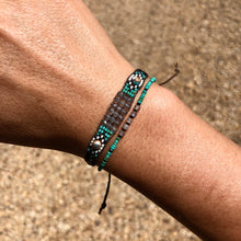 Load image into Gallery viewer, "Moon River II" Labradorite, Turquoise, Seed Bead Spirit Bracelet
