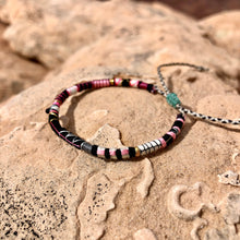 Load image into Gallery viewer, “Canyonlands” Fiber Threads with Obsidian Stone Wanderlust Bracelet
