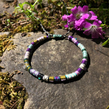 Load image into Gallery viewer, “Woodlands” Fiber Threads with Herkimer Diamond, Amethyst, Malachite, Opal Stone Wanderlust Bracelet
