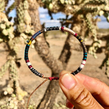 Load image into Gallery viewer, “Wild Coyote" Fiber Threads with a Tibetan Turquoise Stone Wanderlust Bracelet
