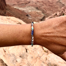 Load image into Gallery viewer, “Harmony” Fiber Threads with Pearl, Lapis, Turquoise, Citrine Stone Wanderlust Bracelet
