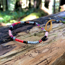 Load image into Gallery viewer, “Curly" Fiber Threads with Malachite, Obsidian, Turquoise, Opal Wanderlust Bracelet
