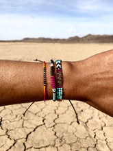 Load image into Gallery viewer, ”Journey of the Sun" Fiber Threads with Turquoise, Pearl, and Opal Stone Wanderlust Bracelet
