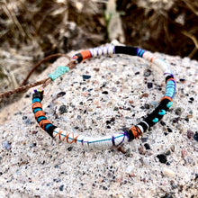 Load image into Gallery viewer, “Orion” Fiber Threads with Tibetan Turquoise Stones Wanderlust Bracelet
