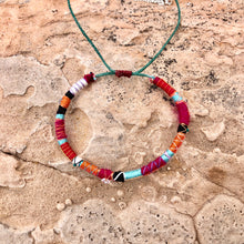 Load image into Gallery viewer, “Desert Paintbrush” Fiber Threads with Herkimer Diamond, Malachite, Opal Stone Wanderlust Bracelet
