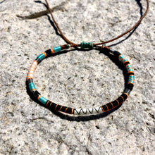 Load image into Gallery viewer, “Enjoy the Journey" Fiber Threads with Merino Wool Wanderlust Bracelet
